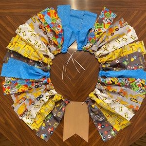 Custom Construction 1st Birthday Banner